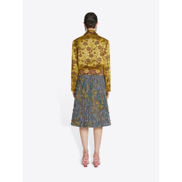 Dries Van Noten Embellished jacquard skirt, view 4