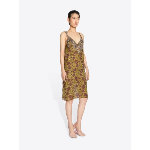 Dries Van Noten Embellished slip dress, view 3