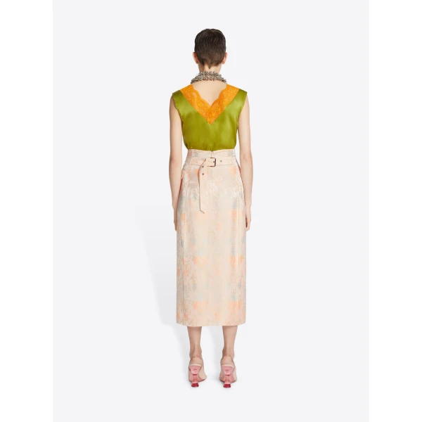 Dries Van Noten Fitted jacquard skirt, view 4