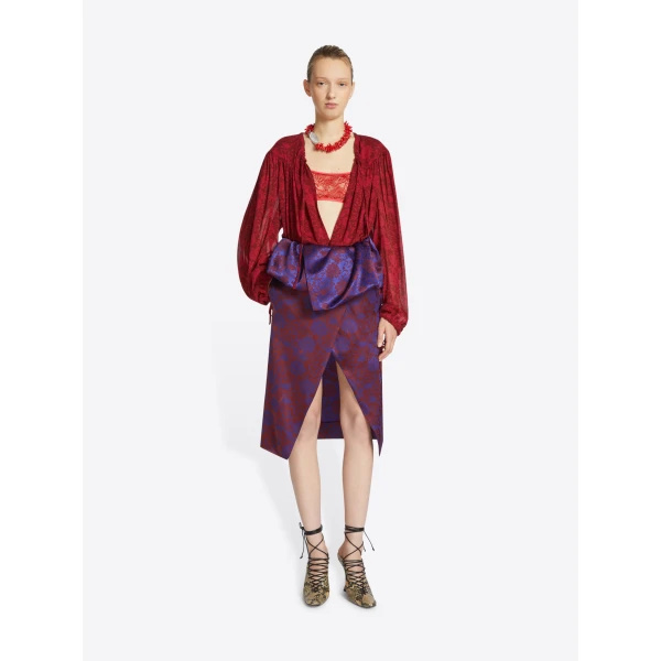 Dries Van Noten Jacquard peplum skirt, view 2