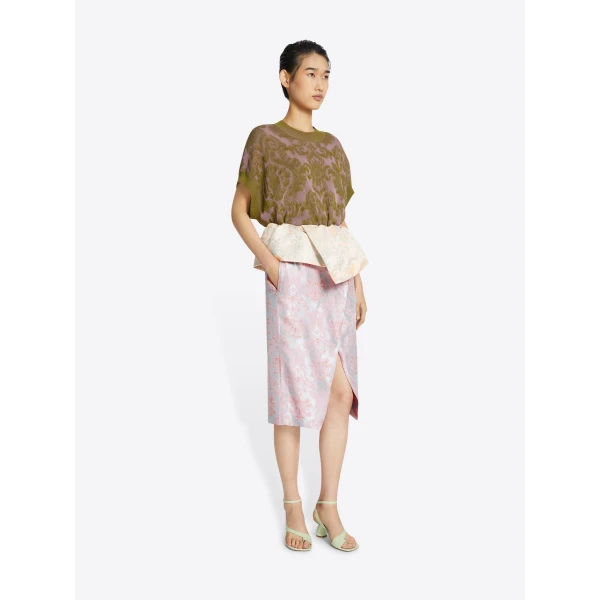 Dries Van Noten Jacquard peplum skirt, view 3
