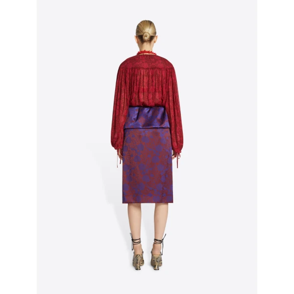Dries Van Noten Jacquard peplum skirt, view 4