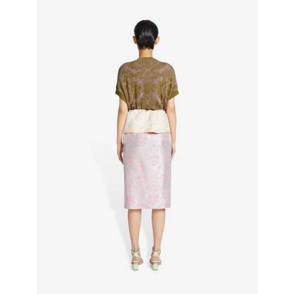 Dries Van Noten Jacquard peplum skirt, view 4