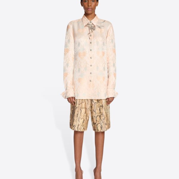 in floral jacquard.