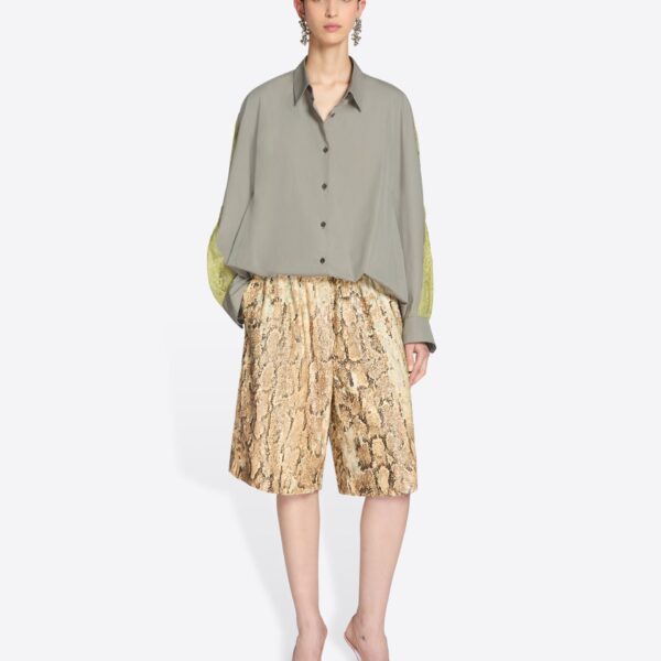 with contrast lace trim.