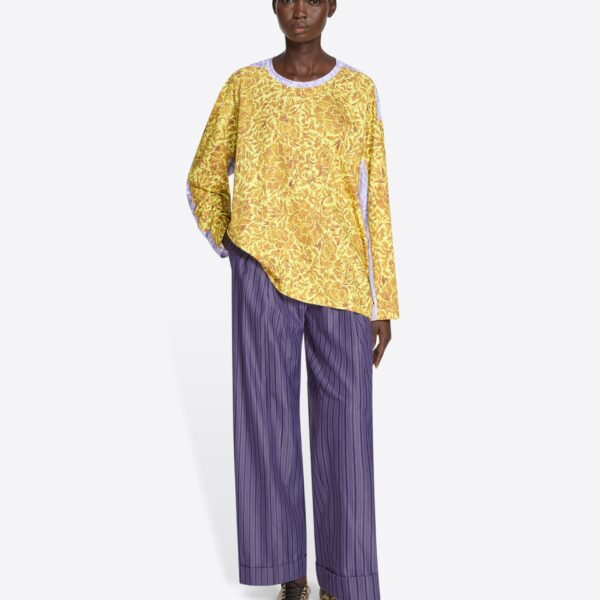 in striped cotton poplin.