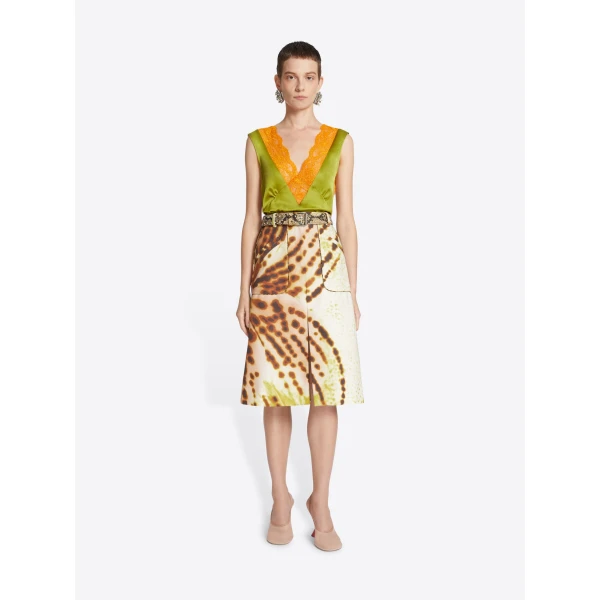 Dries Van Noten Printed belted skirt, view 2