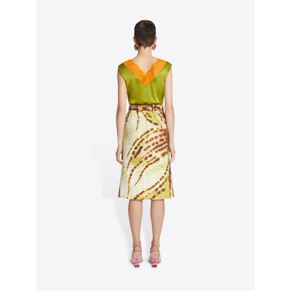Dries Van Noten Printed belted skirt, view 4