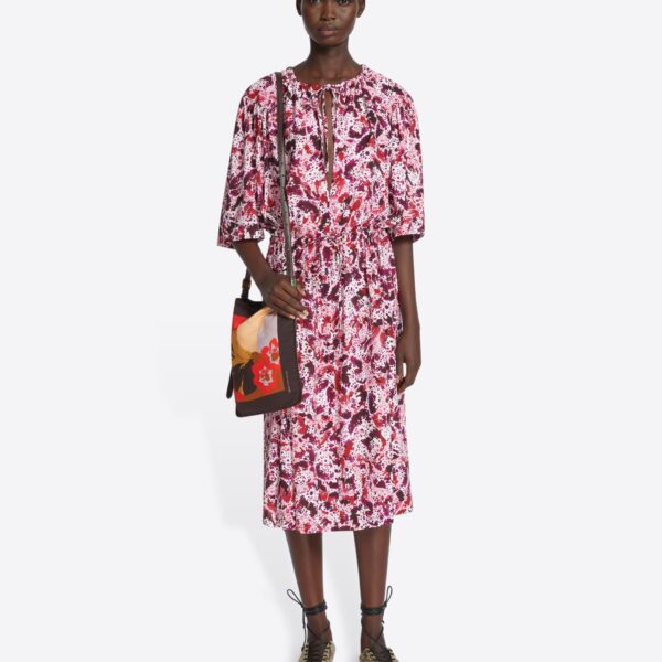 with Chopped Orchid Petal all-over print.