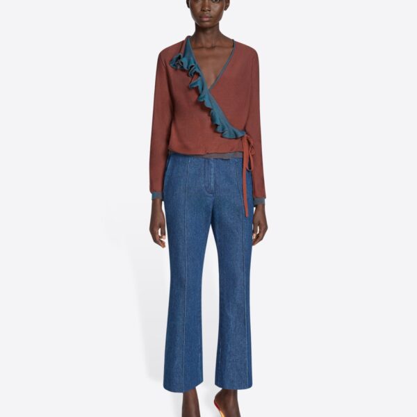 with ruffled details.