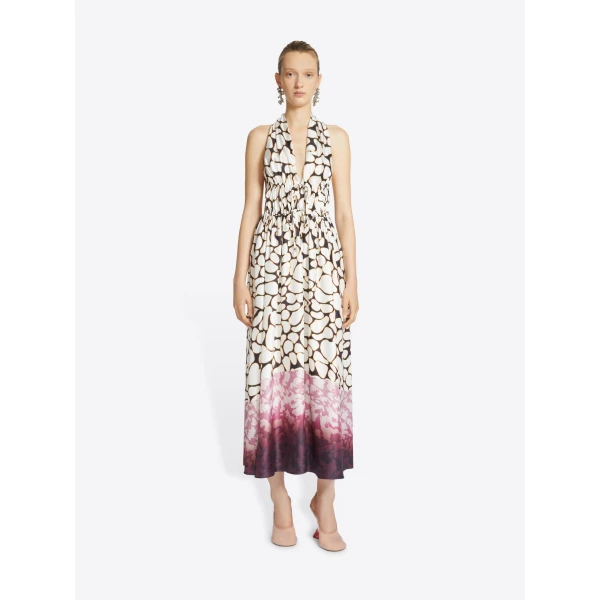 Dries Van Noten Silk halter dress, view 2