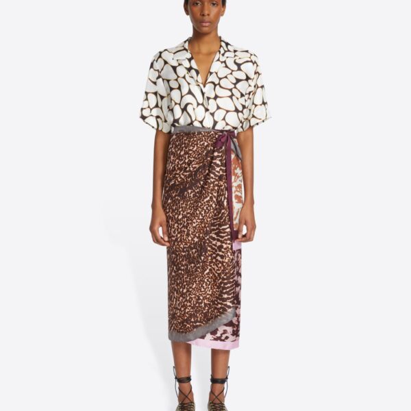 with all-over Shell print.