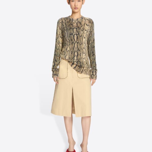 with all-over snakeskin print.