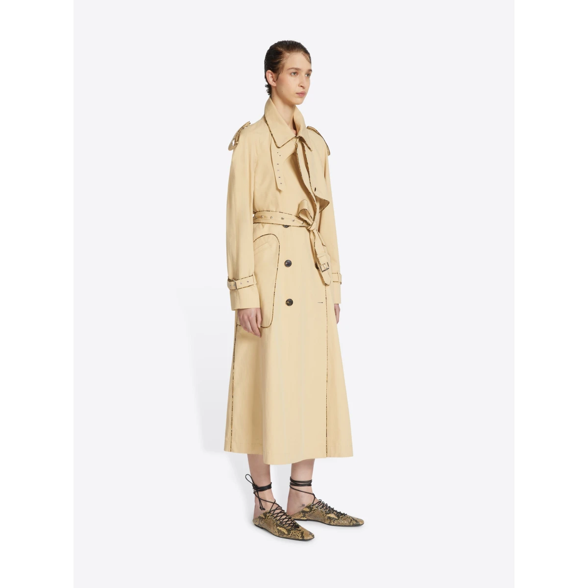 Trench coat with piping - Image 3