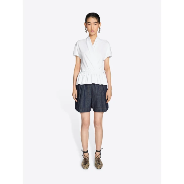 Dries Van Noten Wide denim shorts, view 2