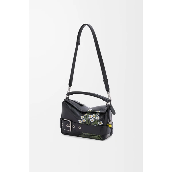 LOEWE Puzzle 10 William Morris re-edition bag in shiny calfskin coveti