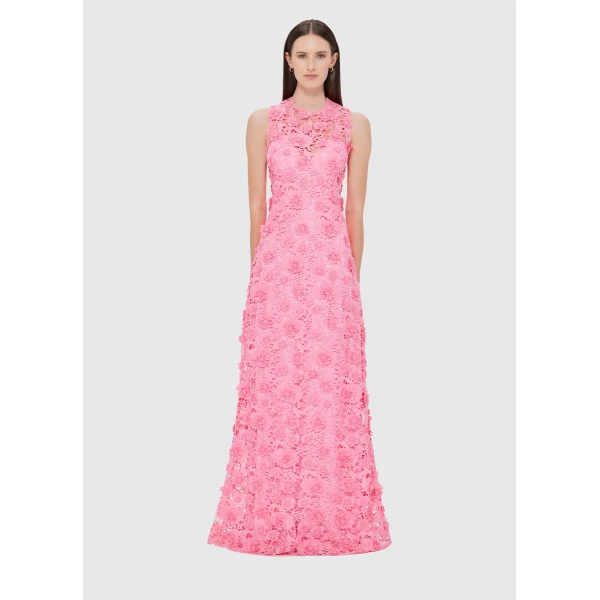 Leo Lin Eva Lace Maxi Dress – Bubblegum, view 2