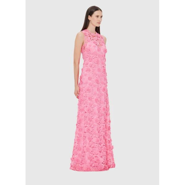 Leo Lin Eva Lace Maxi Dress – Bubblegum, view 3
