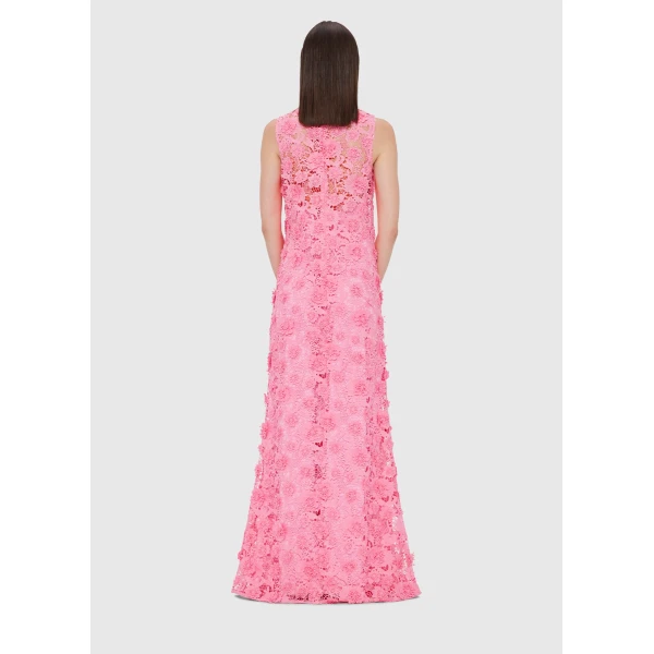 Leo Lin Eva Lace Maxi Dress – Bubblegum, view 4