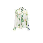Leo Lin Freya white blouse with long sleeves and tie-neck detail — classic designer staple available at Coveti