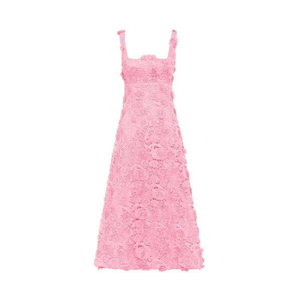 Leo Lin Odette Lace Midi Dress – Bubblegum