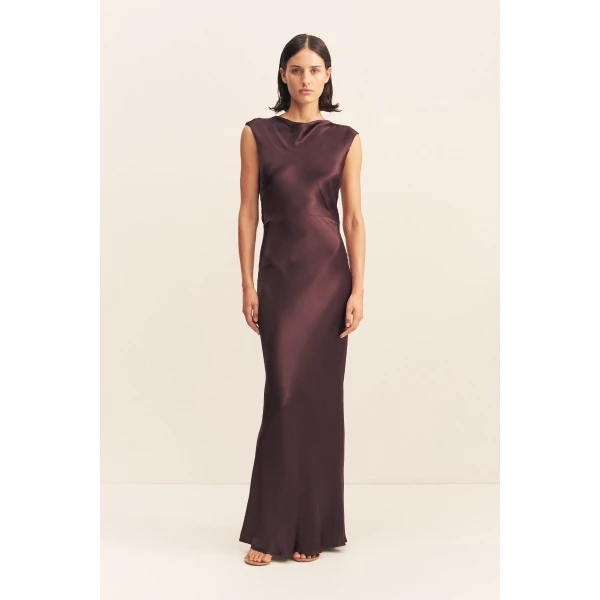 Shona Joy Satin Dress Maxi Dress  Garden Party with relaxed fit and minimalist silhouette for Minimalist Fashion or Elegant Day Clothing
