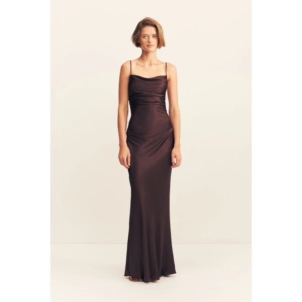Shona Joy Satin Dress Maxi Dress  Garden Party with relaxed fit and minimalist silhouette for Minimalist Fashion or Elegant Day Clothing