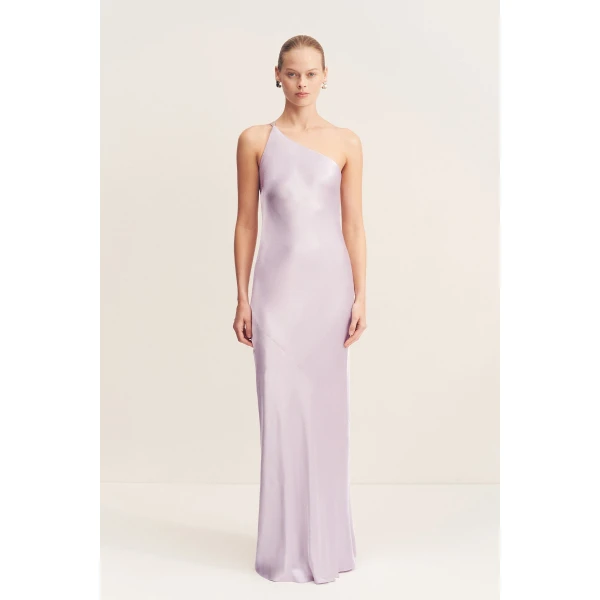 Shona Joy La Lune One Shoulder Cowl Back Maxi Dress – Lilac, view 2
