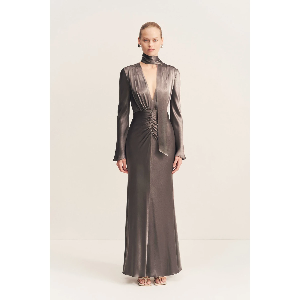 Shona Joy Satin Dress Maxi Dress  Garden Party with relaxed fit and minimalist silhouette for Minimalist Fashion or Elegant Day Clothing