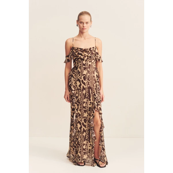 Shona Joy Animal Print Maxi Dress  Garden Party with relaxed fit and minimalist silhouette for Minimalist Fashion or Elegant Day Clothing