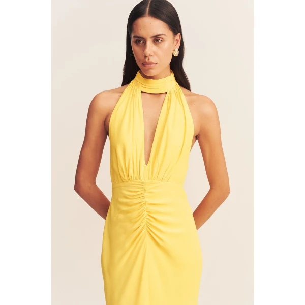 Pierce Halter Neck Maxi Dress - Sunflower - Image 3