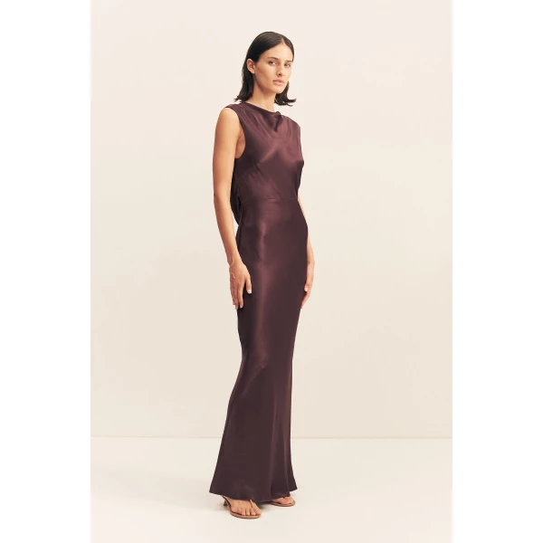 Shona Joy Satin Dress Maxi Dress  Garden Party with relaxed fit and minimalist silhouette for Minimalist Fashion or Elegant Day Clothing