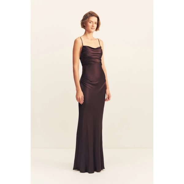 Shona Joy Satin Dress Maxi Dress  Garden Party with relaxed fit and minimalist silhouette for Minimalist Fashion or Elegant Day Clothing