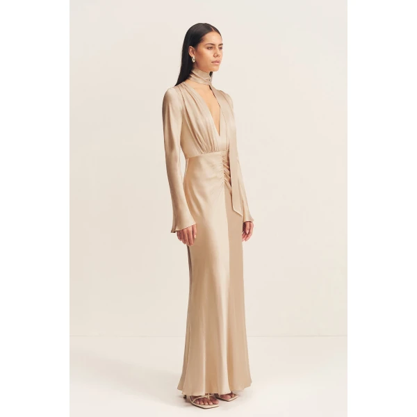 Shona Joy Satin Dress Maxi Dress  Garden Party with relaxed fit and minimalist silhouette for Minimalist Fashion or Elegant Day Clothing