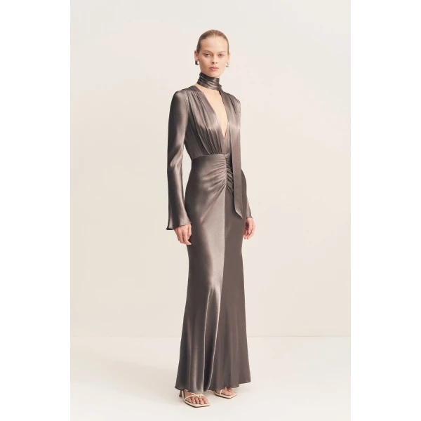 Shona Joy Satin Dress Maxi Dress  Garden Party with relaxed fit and minimalist silhouette for Minimalist Fashion or Elegant Day Clothing