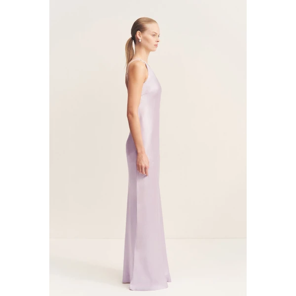 Shona Joy La Lune One Shoulder Cowl Back Maxi Dress – Lilac, view 5