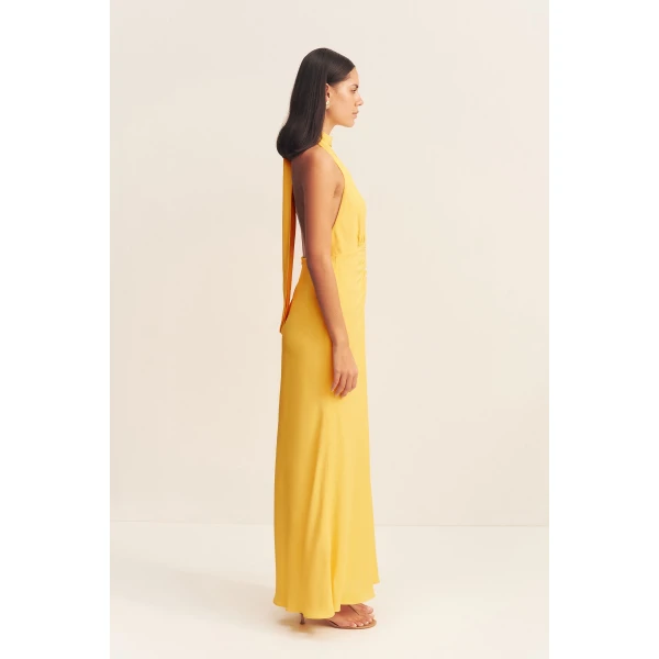Pierce Halter Neck Maxi Dress - Sunflower - Image 5