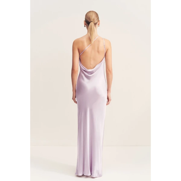Shona Joy La Lune One Shoulder Cowl Back Maxi Dress – Lilac, view 6