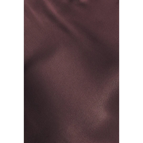 La Lune High Neck Ruched Maxi Dress - Espresso - Image 7