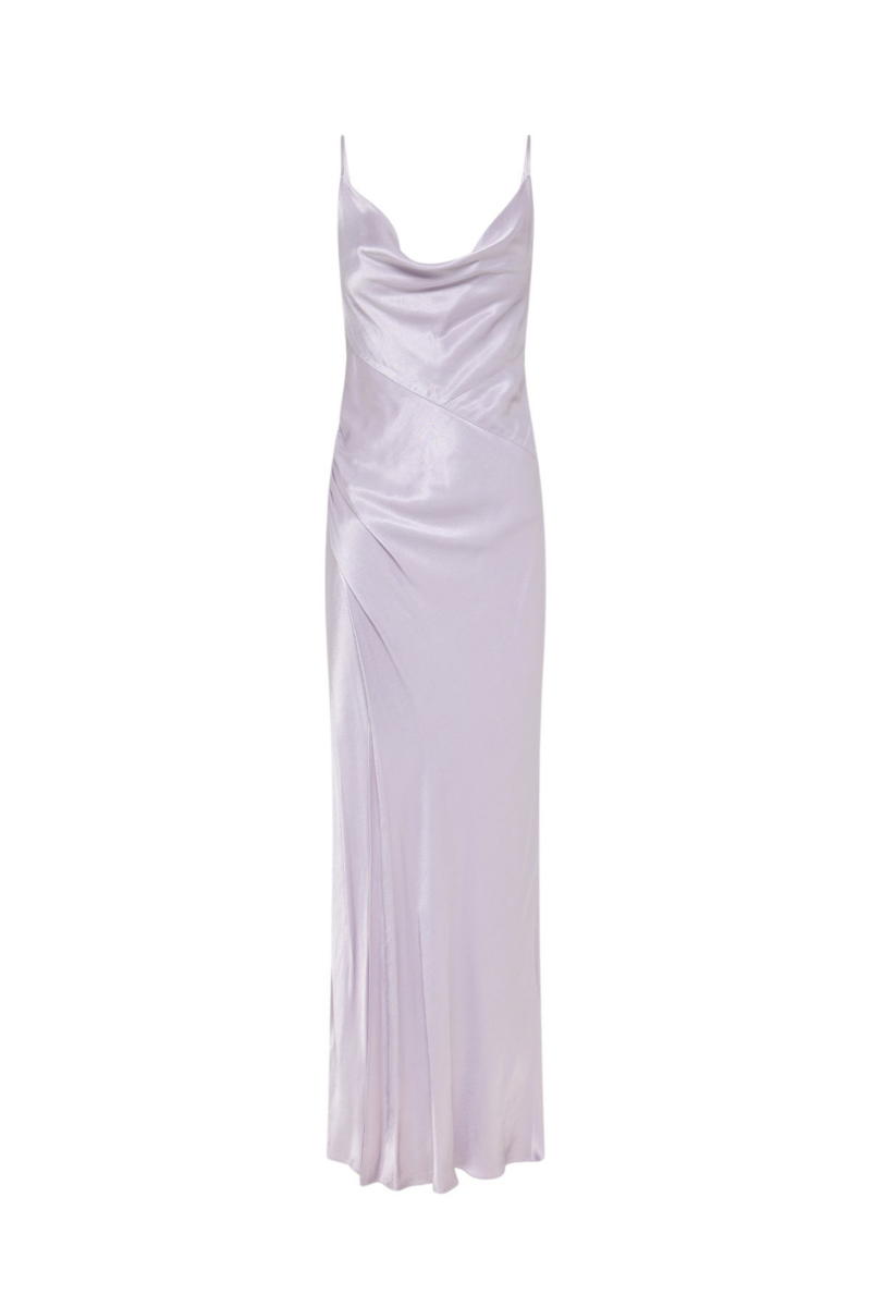 La Lune Cowl Neck Midi Dress - Lilac - Image 1
