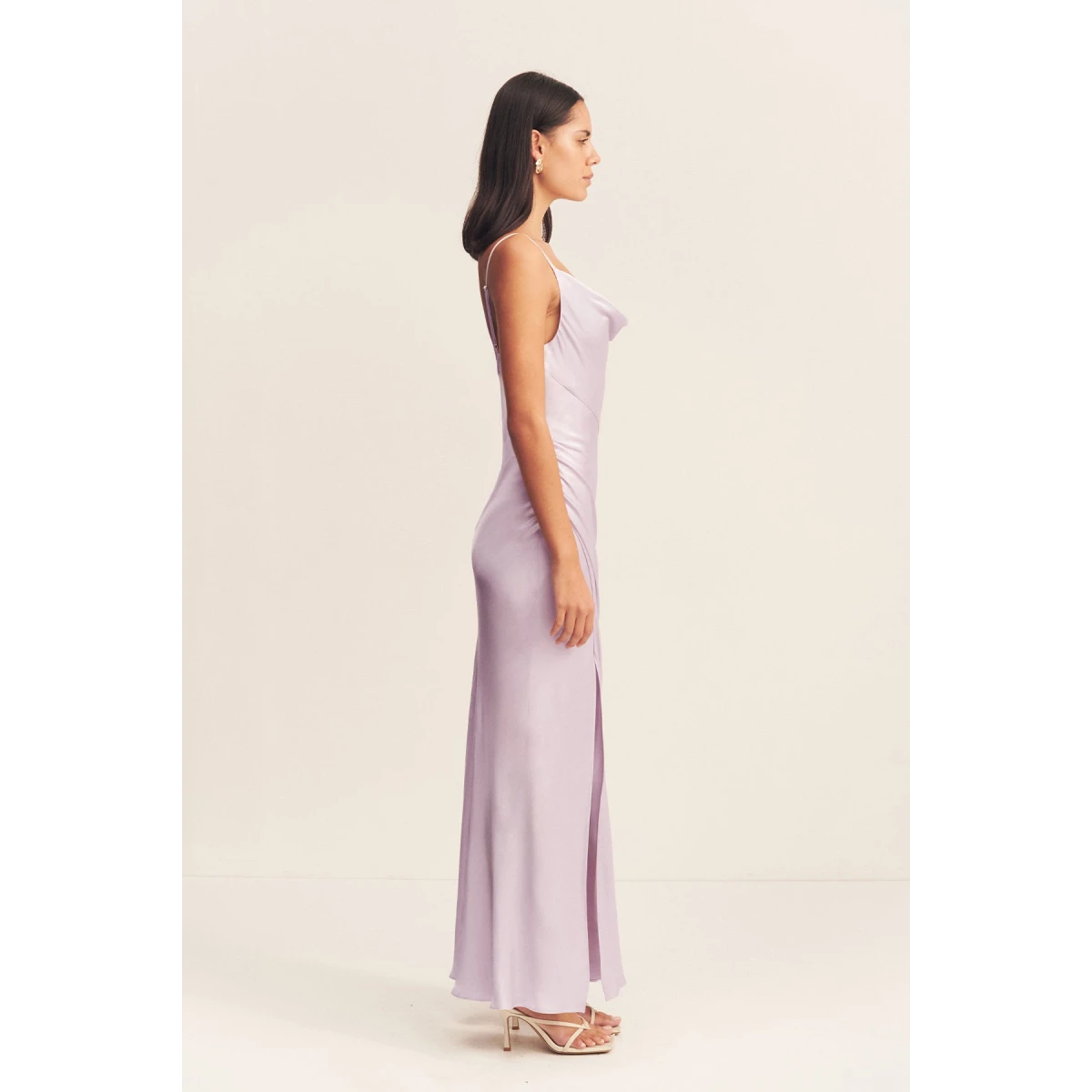 La Lune Cowl Neck Midi Dress - Lilac - Image 5