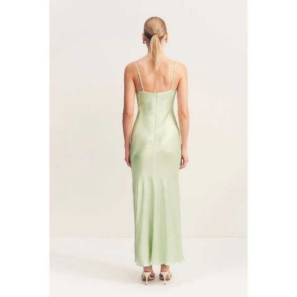 Shona Joy Satin Dress Midi Dress  Garden Party with relaxed fit and minimalist silhouette for Minimalist Fashion or Elegant Day Clothing