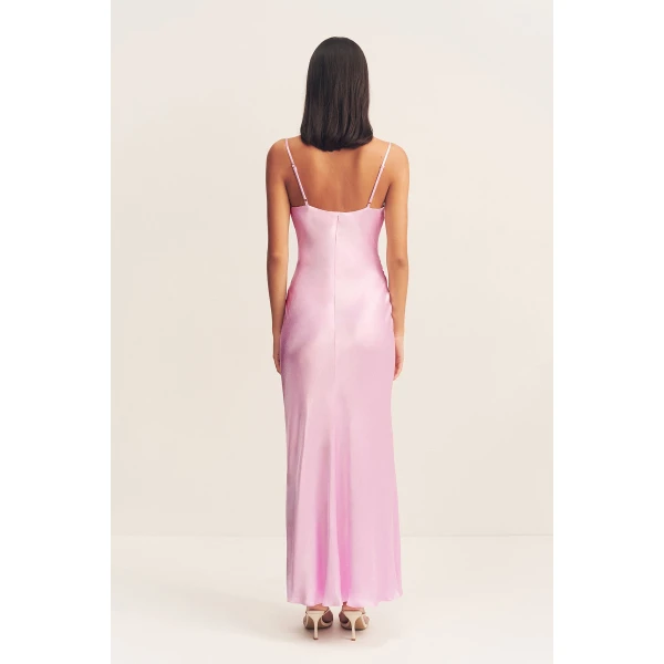 Shona Joy Satin Dress Midi Dress  Garden Party with relaxed fit and minimalist silhouette for Minimalist Fashion or Elegant Day Clothing