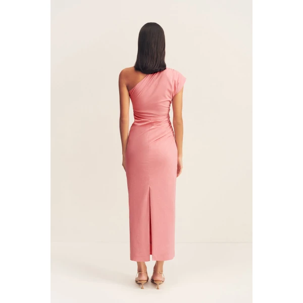 Shona Joy Asymmetrical Midi Dress  Garden Party with relaxed fit and minimalist silhouette for Minimalist Fashion or Elegant Day Clothing