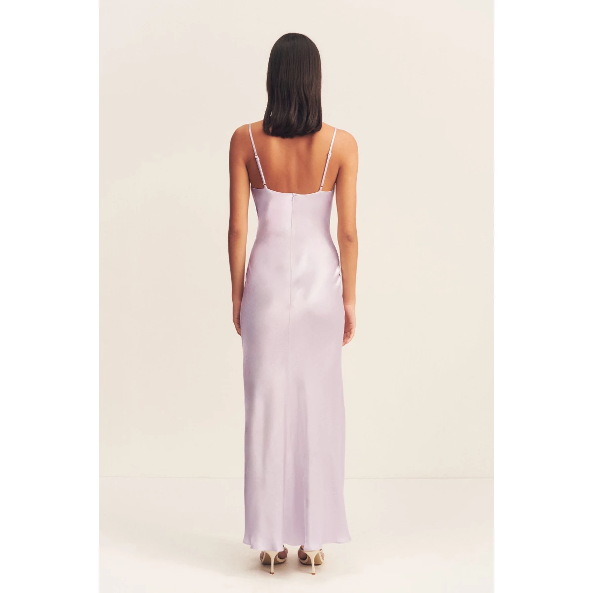 Shona Joy Satin Dress Midi Dress  Garden Party with relaxed fit and minimalist silhouette for Minimalist Fashion or Elegant Day Clothing