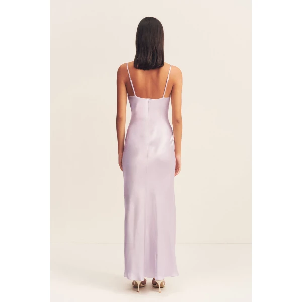 Shona Joy Satin Dress Midi Dress  Garden Party with relaxed fit and minimalist silhouette for Minimalist Fashion or Elegant Day Clothing