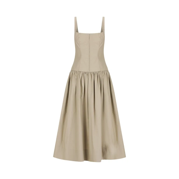 Maiori Square Neck Midi Dress - Laurel Oak