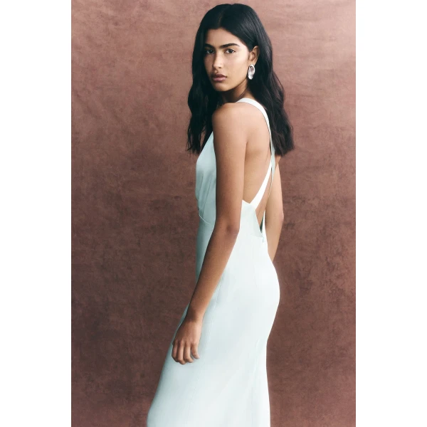 Shona Joy Satin Dress Midi Dress  Garden Party with relaxed fit and minimalist silhouette for Minimalist Fashion or Elegant Day Clothing