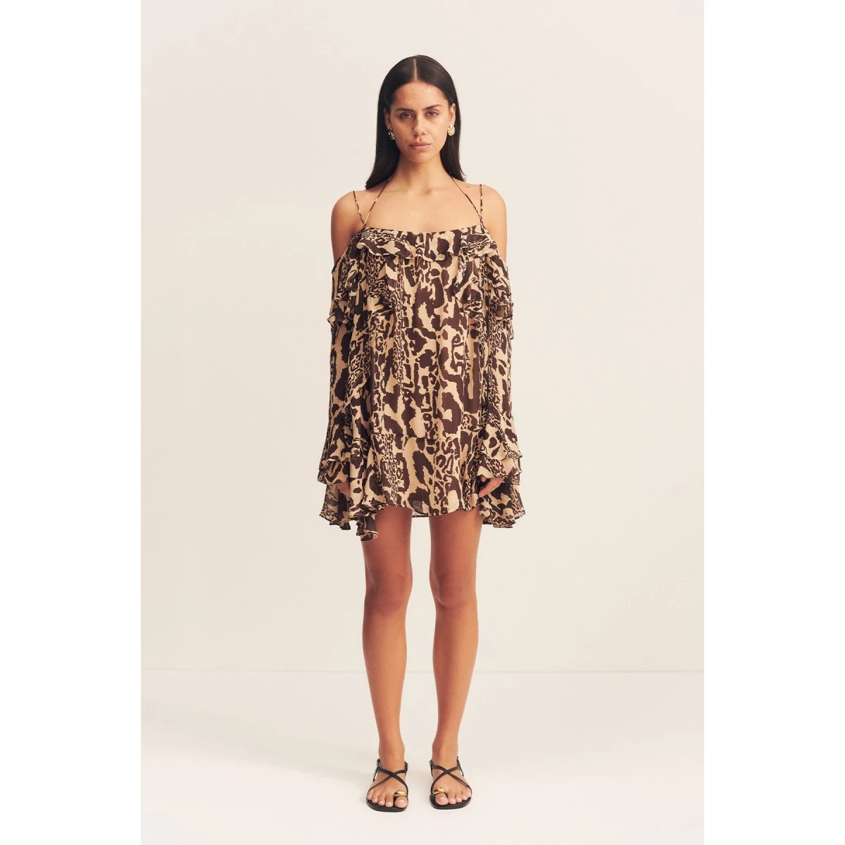 Shona Joy Animal Print Mini Dress  Garden Party with relaxed fit and minimalist silhouette for Minimalist Fashion or Elegant Day Clothing