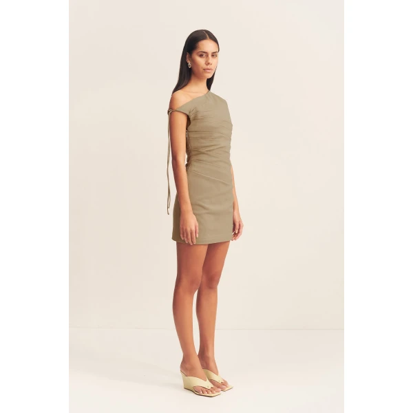 Shona Joy Asymmetrical Mini Dress  Garden Party with relaxed fit and minimalist silhouette for Minimalist Fashion or Elegant Day Clothing